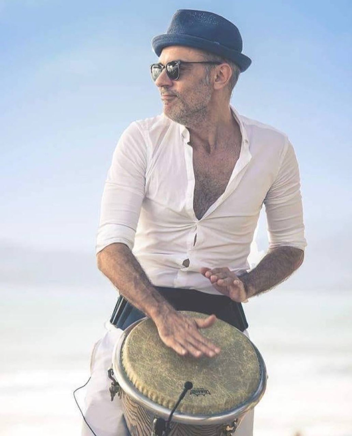 Percussionist on the beach