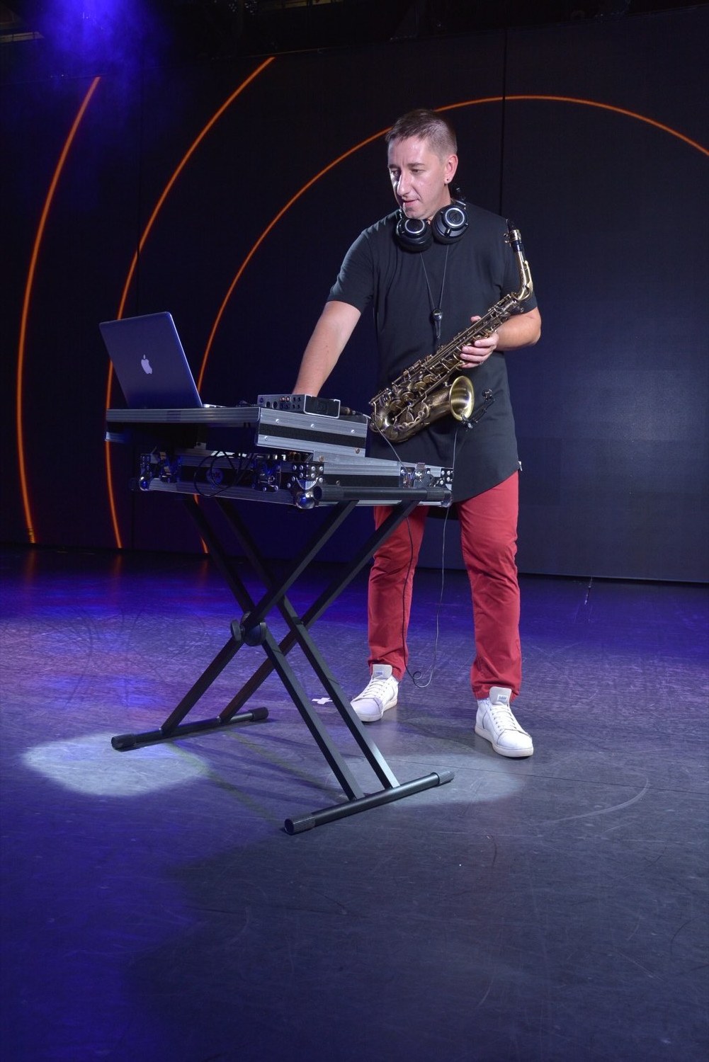 Saxophonist live on stage